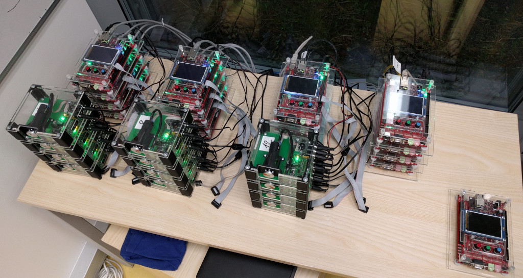 Stack of remotely accessible boards